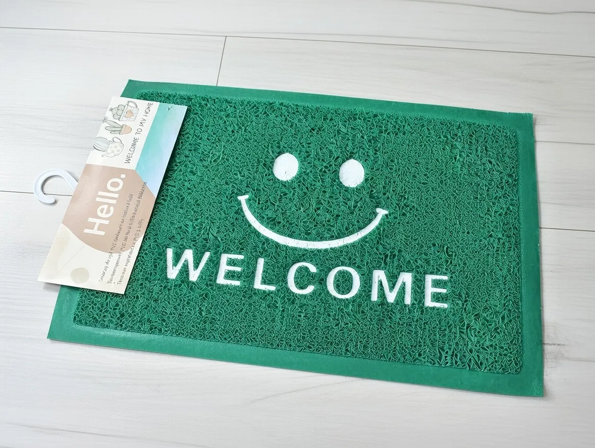 Covoras Intrare Tip-Lufa - 38X58CM / Welcome Verde Hapy
