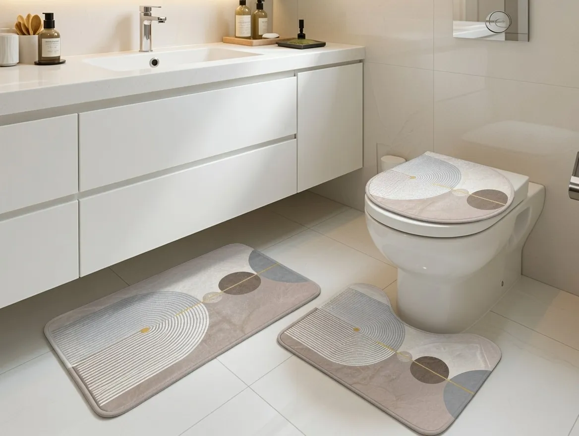 Covorase Baie Flanel - 40X60/40X50/40X45CM / Cercuri