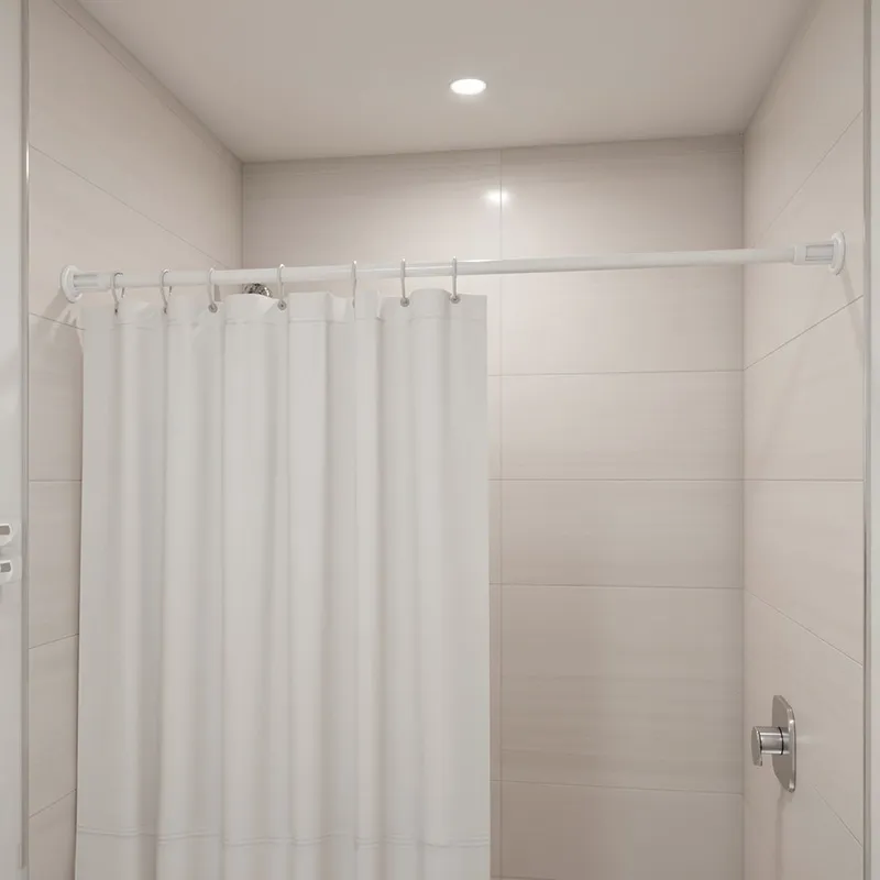 Bara Perdea Dus Aluminiu - 110-200CM / Alb
