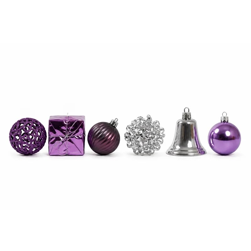Set ornamente de Craciun violet, 24 buc.