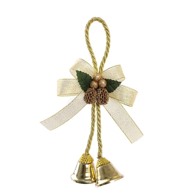 Clopotel metalic de Craciun 20 x 10 cm, auriu