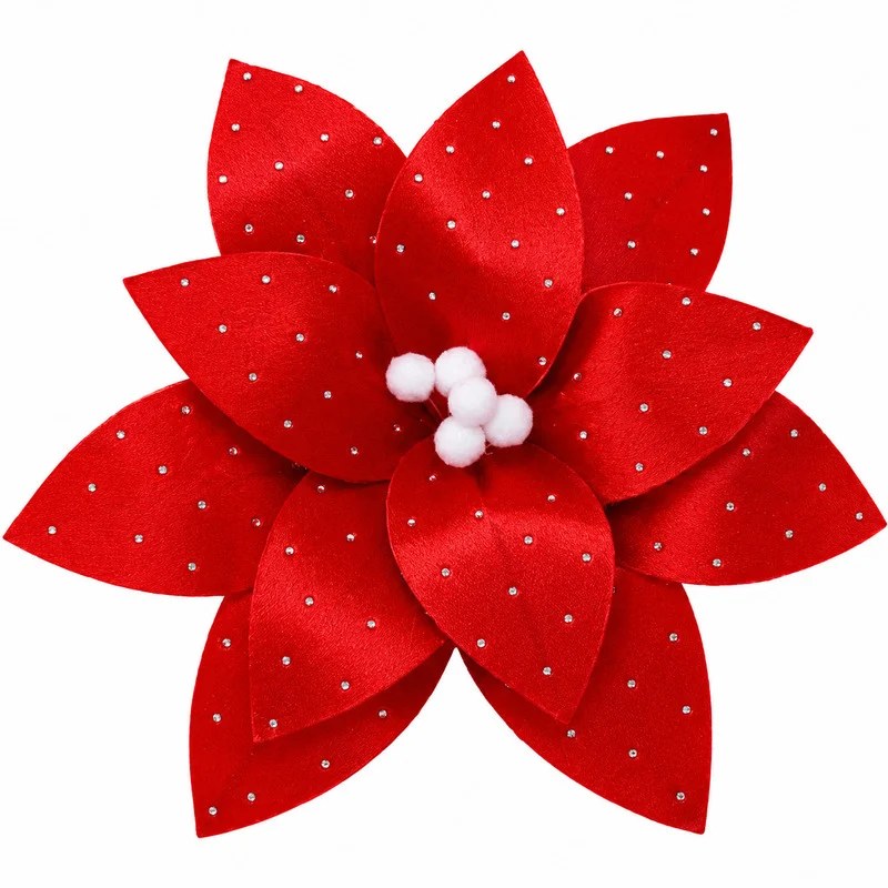 Floare decorativa de Craciun 26 x 15 cm, rosie