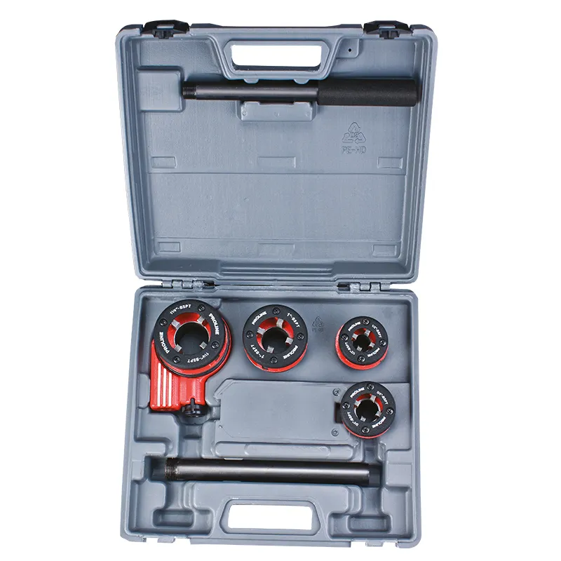 Set Filiere Teava 9CR2 cu Clichet 1/2"-1.1/4" - 6P.