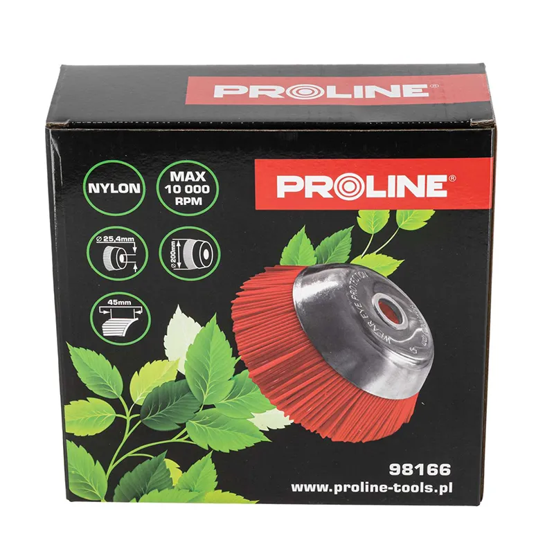 Perie Motocoasa Tip Cupa din Nailon cu Orificiu 200MM