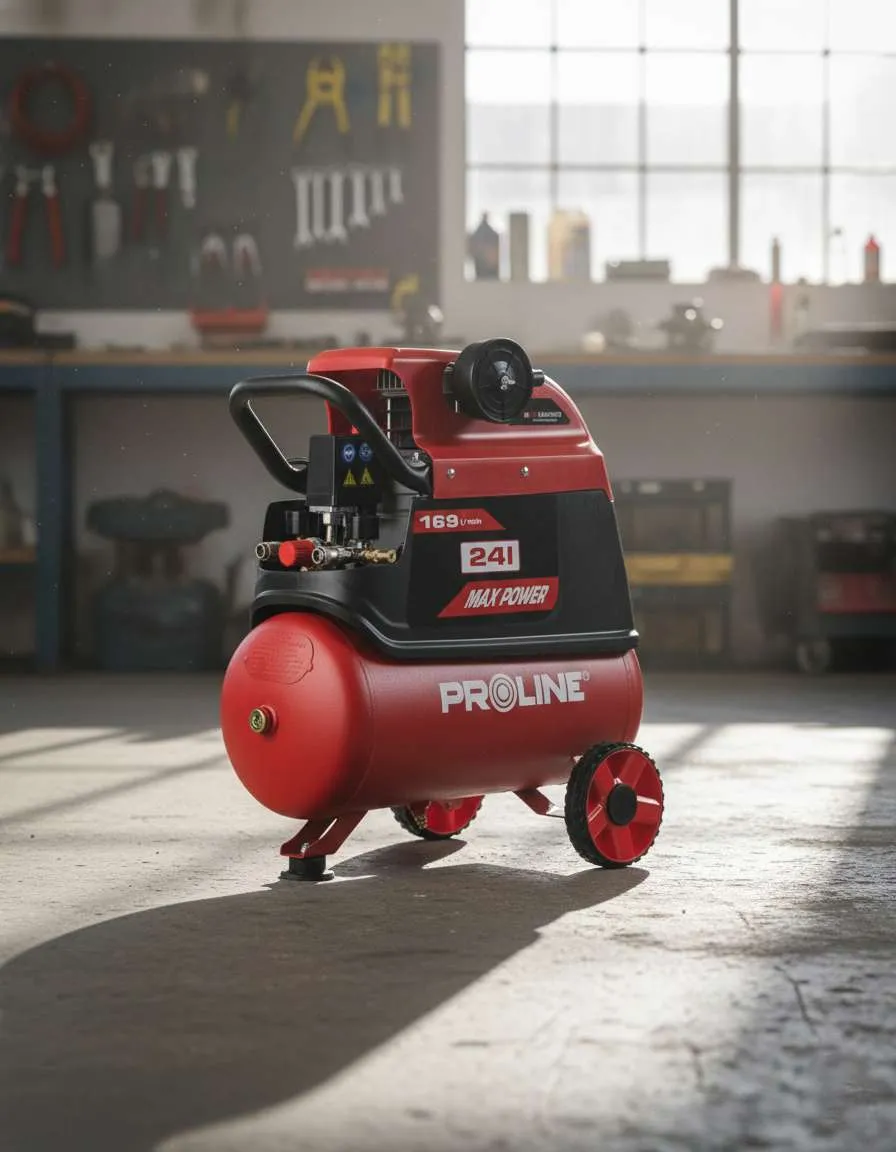 Compresor Aer cu Ulei - 1500W / 8BAR / 169L/Min / 24L