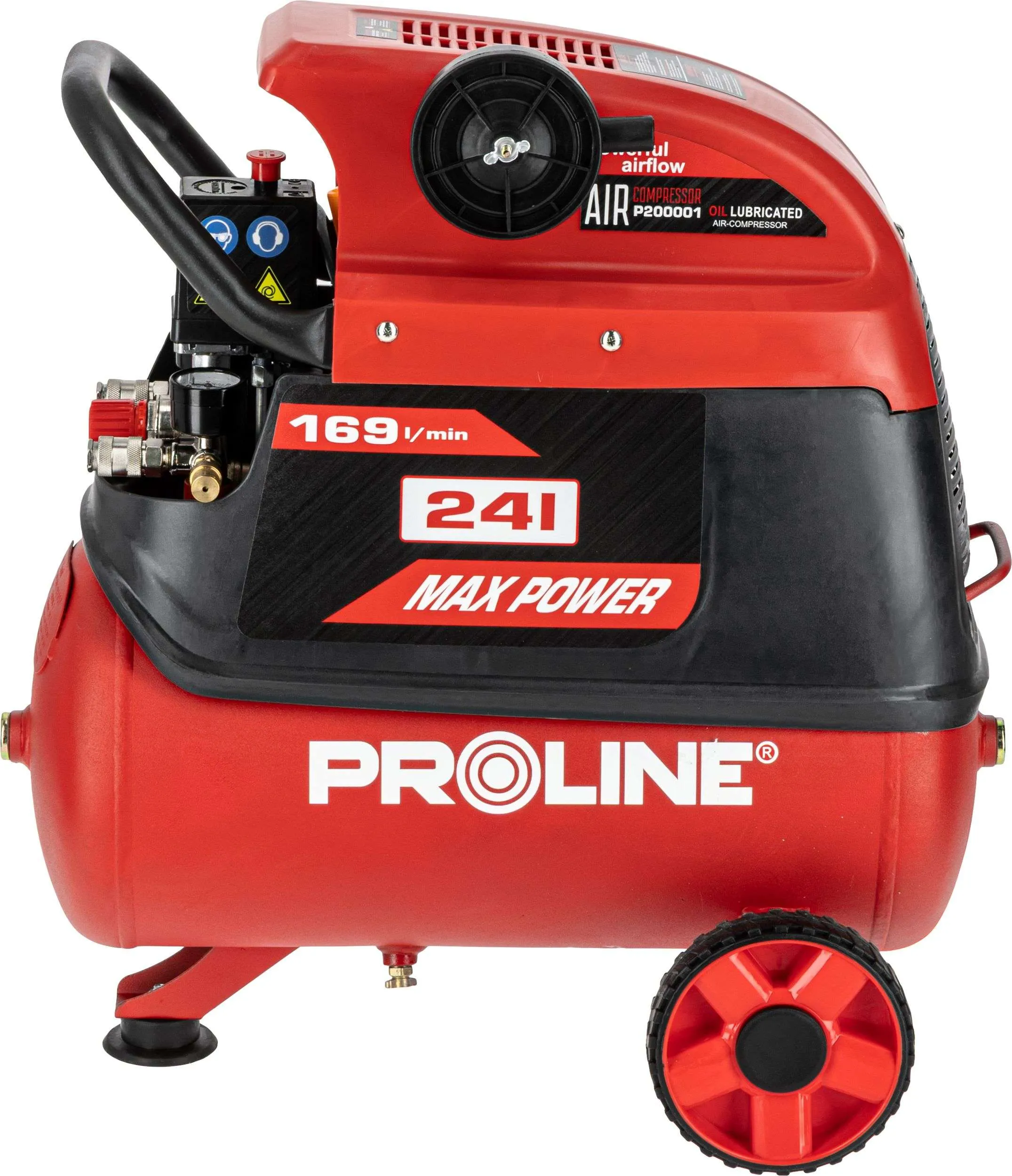 Compresor Aer cu Ulei - 1500W / 8BAR / 169L/Min / 24L