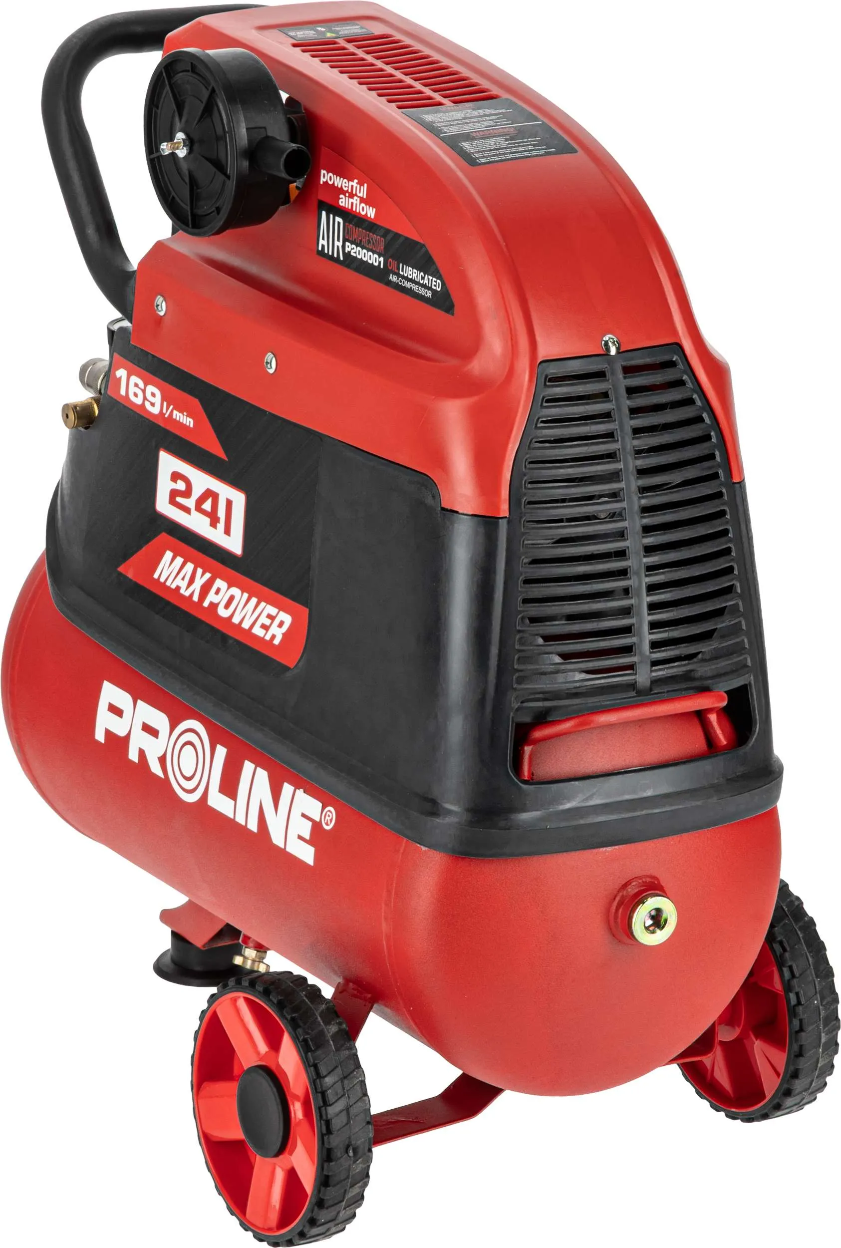 Compresor Aer cu Ulei - 1500W / 8BAR / 169L/Min / 24L