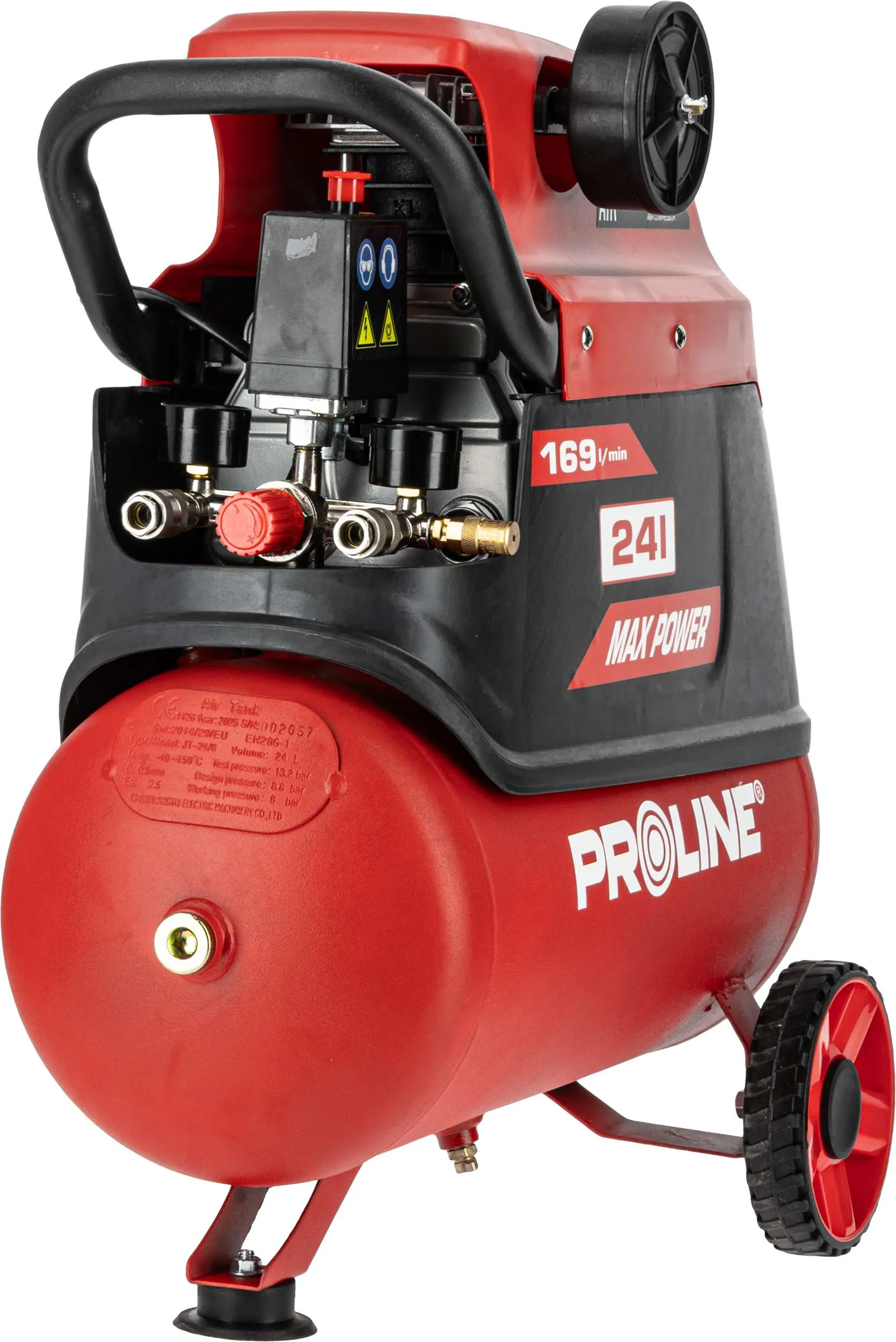 Compresor Aer cu Ulei - 1500W / 8BAR / 169L/Min / 24L
