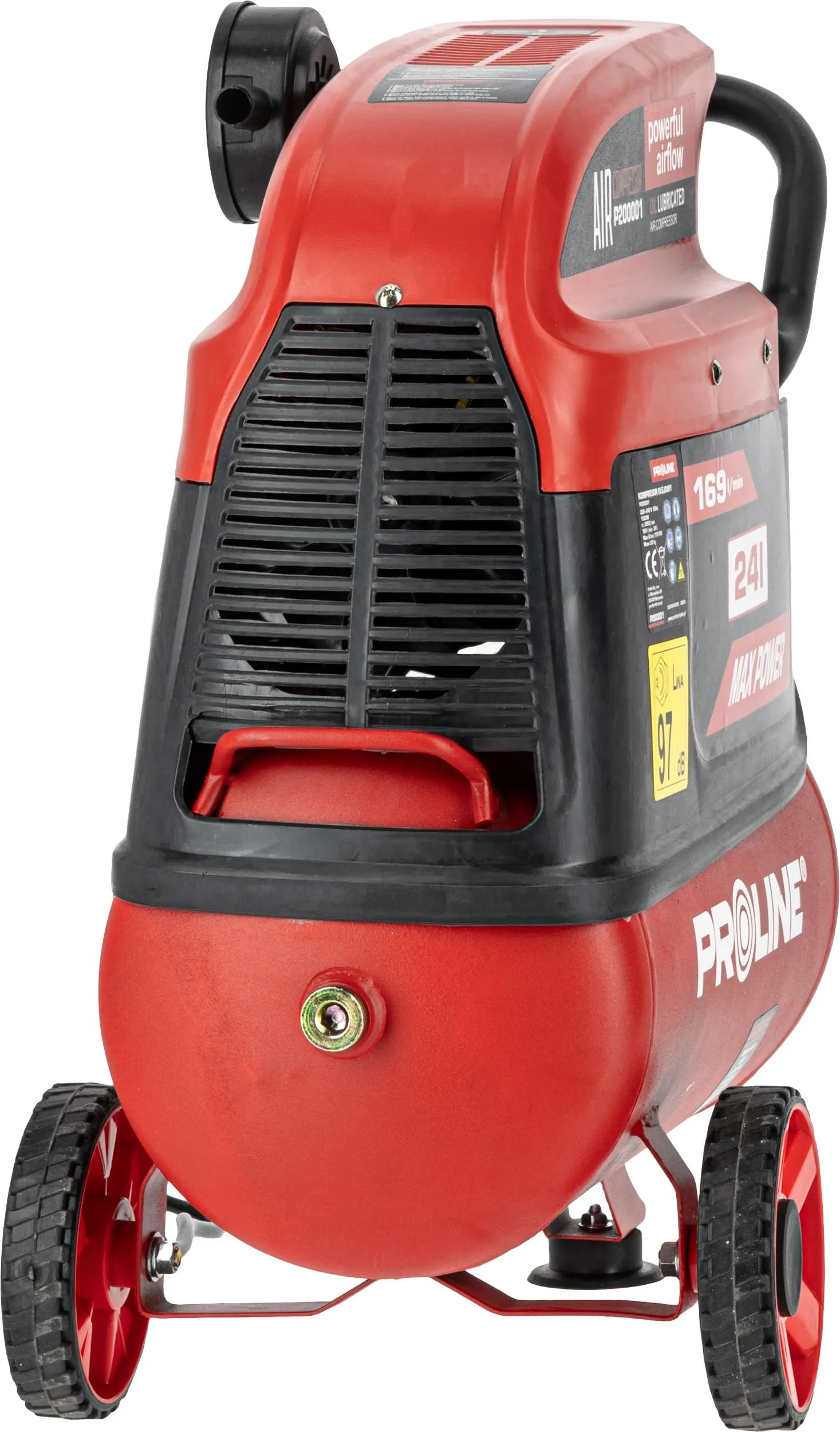 Compresor Aer cu Ulei - 1500W / 8BAR / 169L/Min / 24L