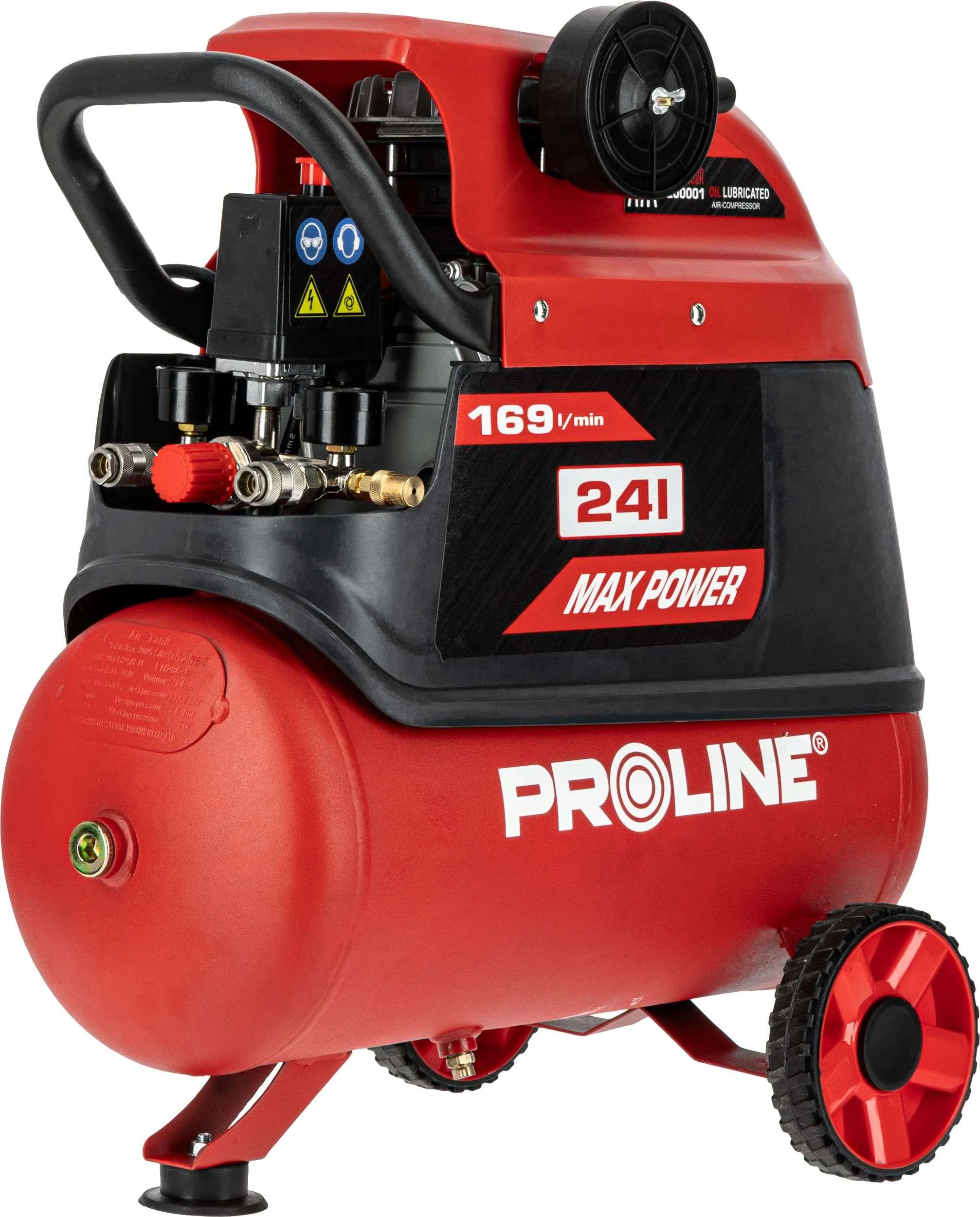 Compresor Aer cu Ulei - 1500W / 8BAR / 169L/Min / 24L