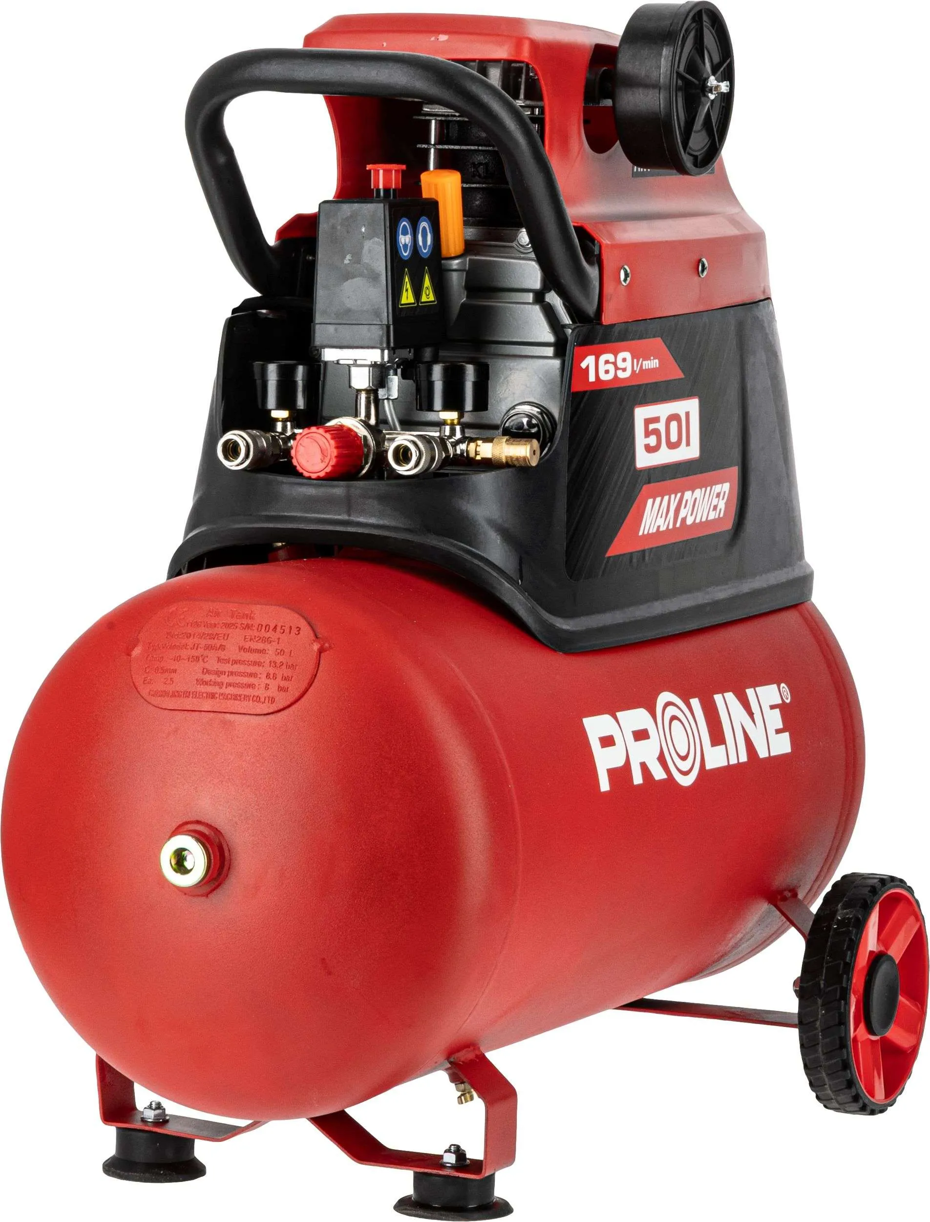Compresor Aer cu Ulei - 1500W / 8BAR / 169L/Min / 50L