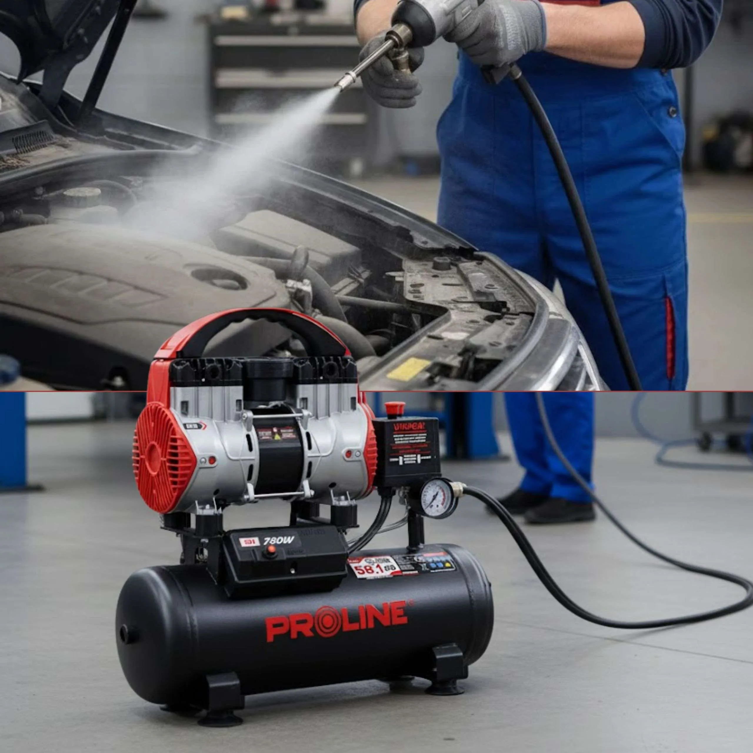Compresor Aer fara Ulei - 750W / 8BAR / 167L/Min / 9L