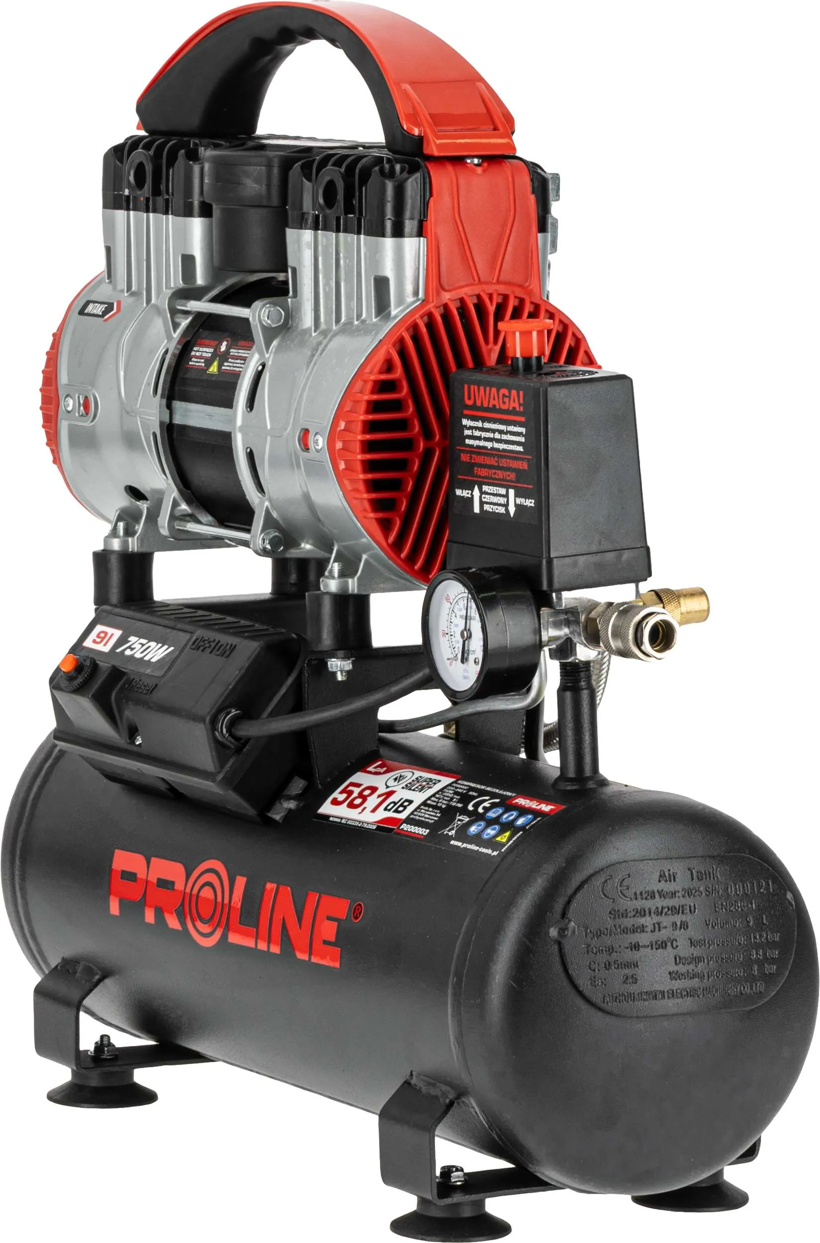 Compresor Aer fara Ulei - 750W / 8BAR / 167L/Min / 9L