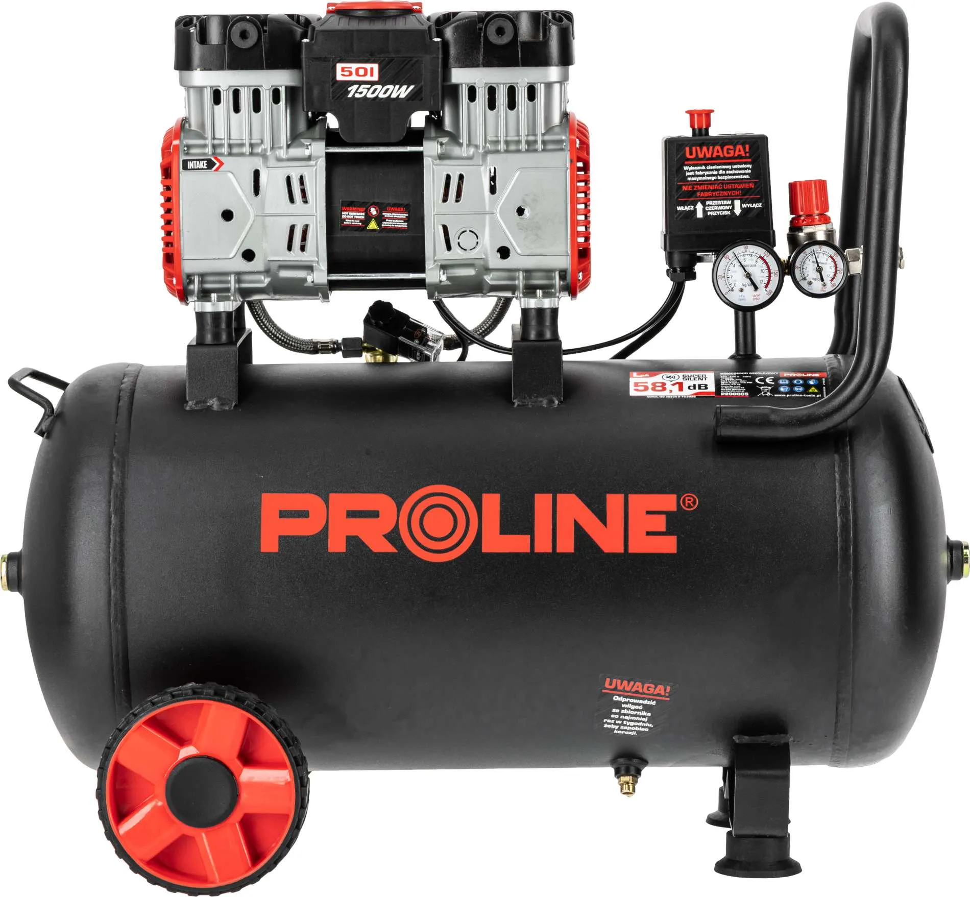 Compresor Aer fara Ulei - 1500W / 8BAR / 254L/Min / 50L