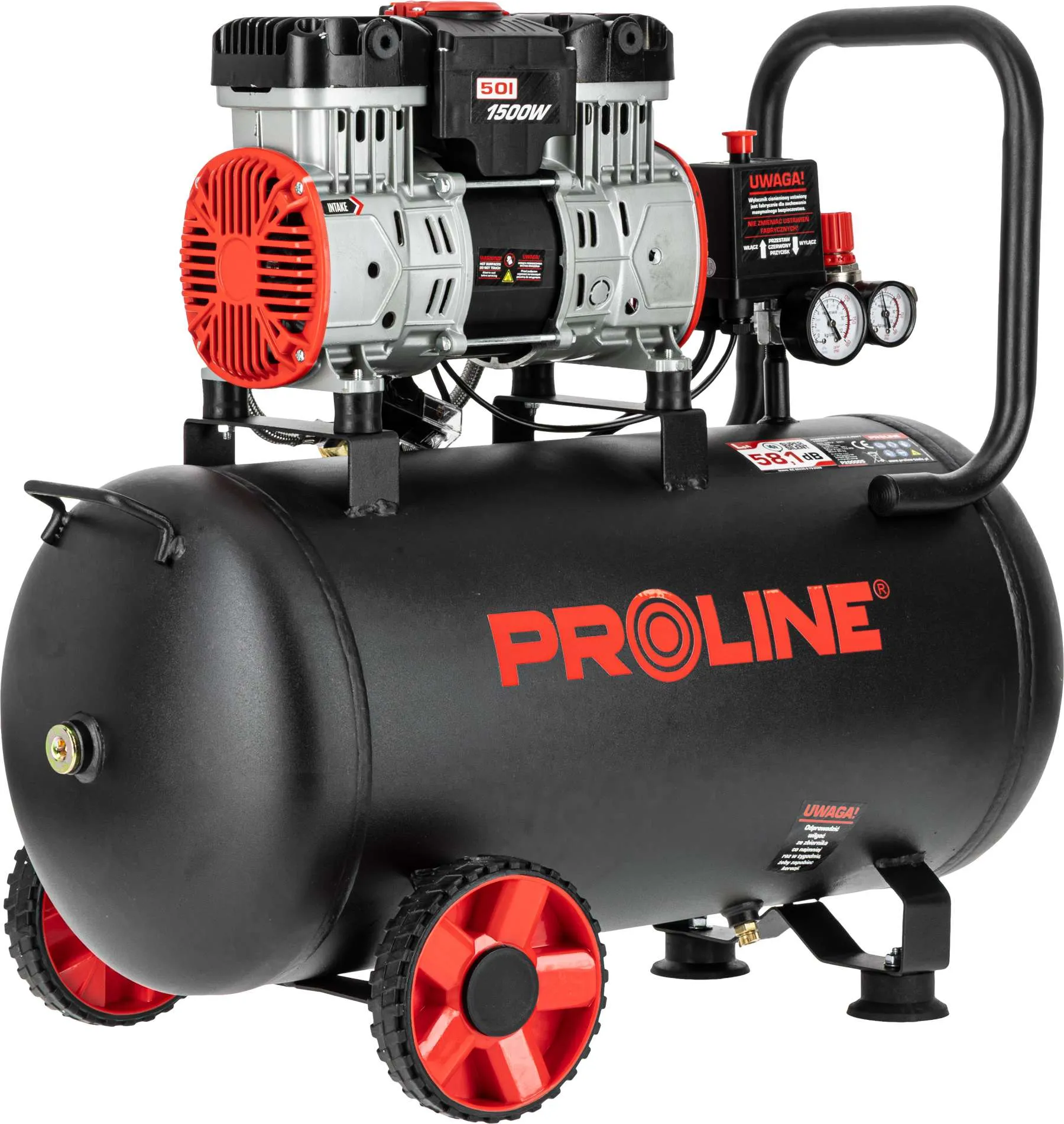 Compresor Aer fara Ulei - 1500W / 8BAR / 254L/Min / 50L