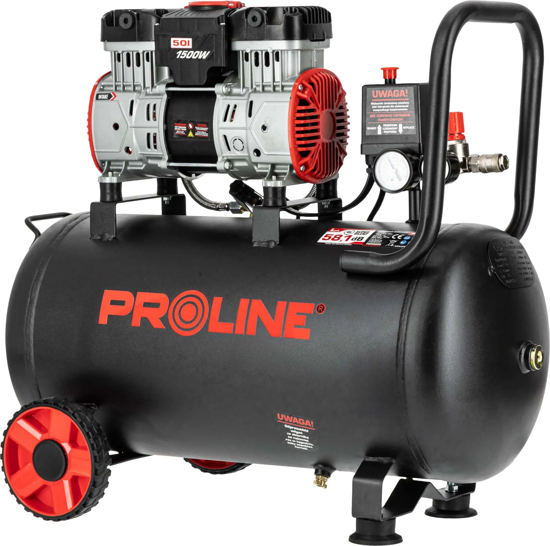 Compresor Aer fara Ulei - 1500W / 8BAR / 254L/Min / 50L