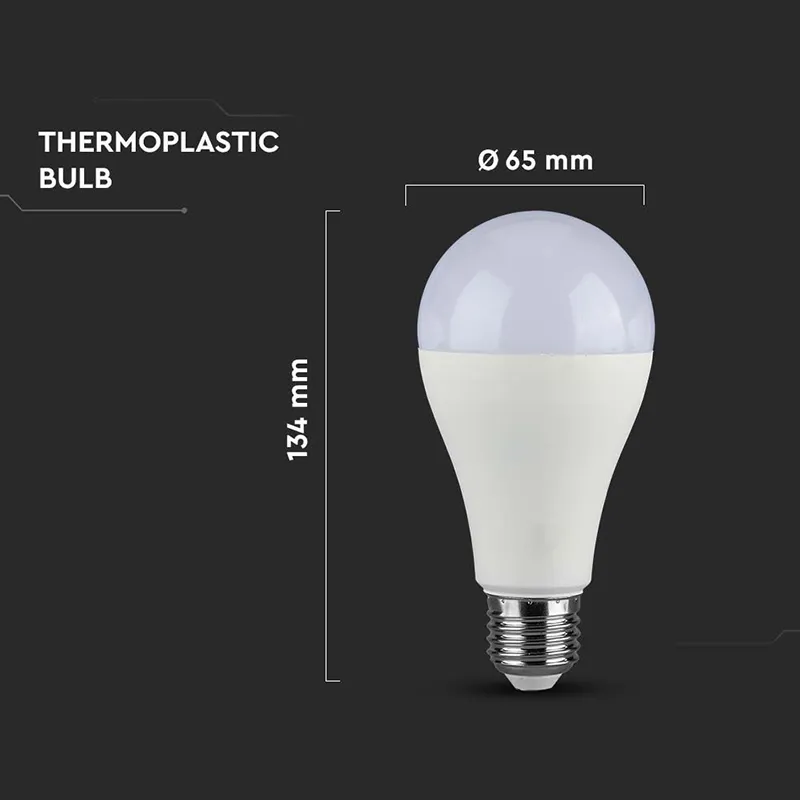 Bec LED-A65 - E27 / 15W / 6500K (Alb-Rece)