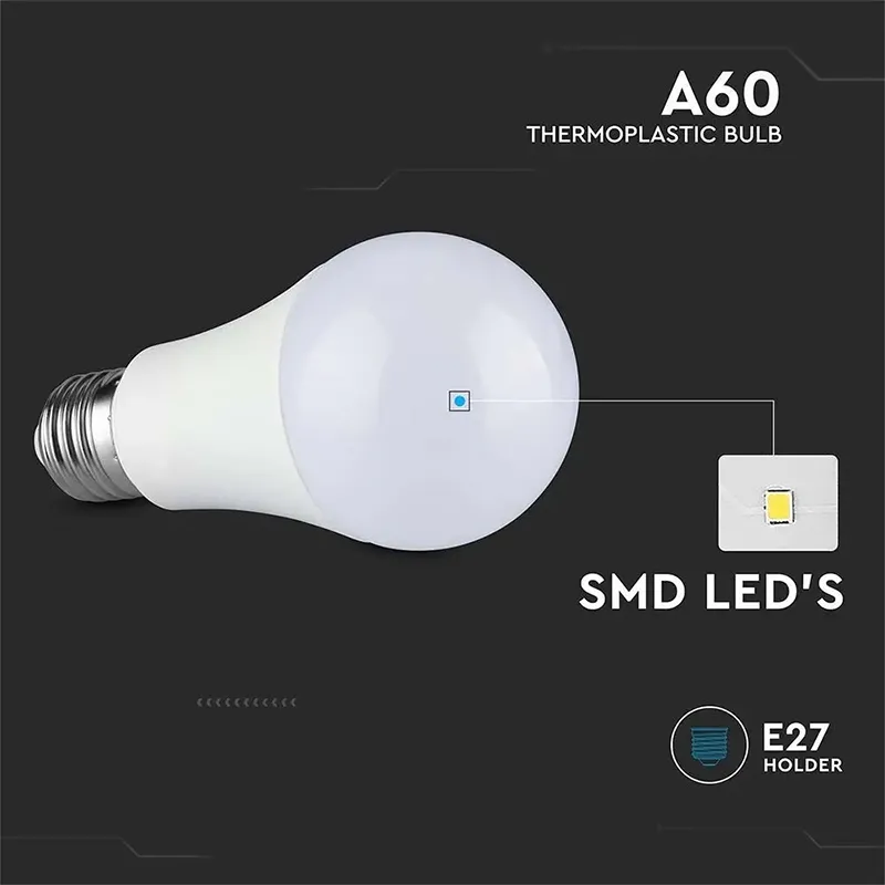 Bec LED-A60 - E27 / 8.5W / 3000K (Alb-Cald)