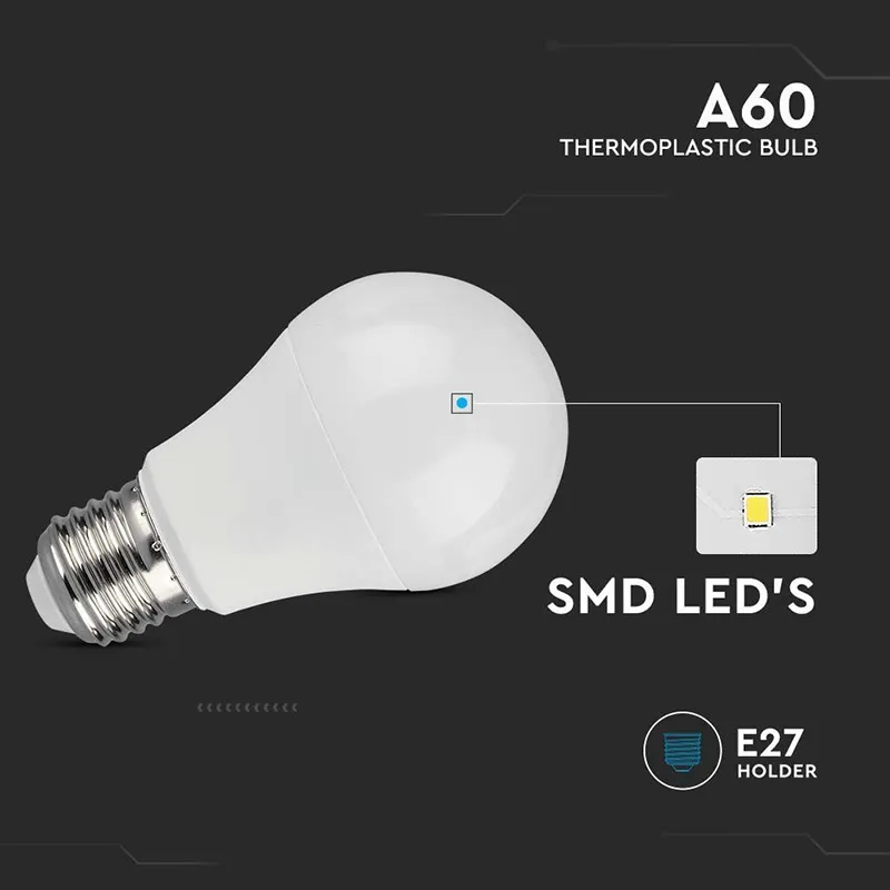 Bec LED-A60 - E27 / 10.5W / 3000K (Alb-Cald)
