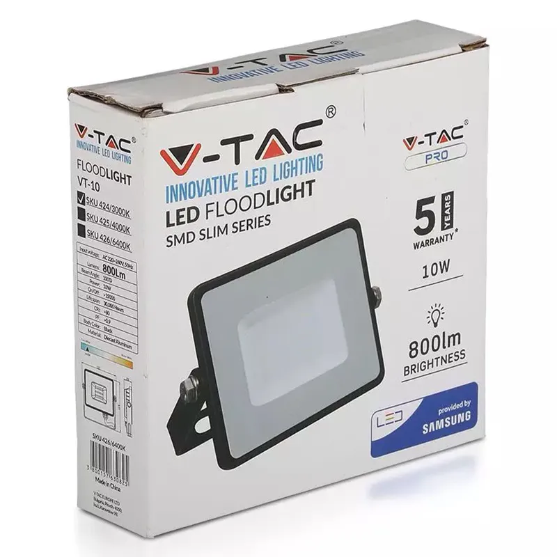 Reflector LED - IP65 / 10W / 800LM / 6400K (Alb-Rece)