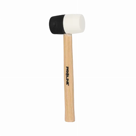 Ciocan din cauciuc bicolor cu maner din lemn 370 g