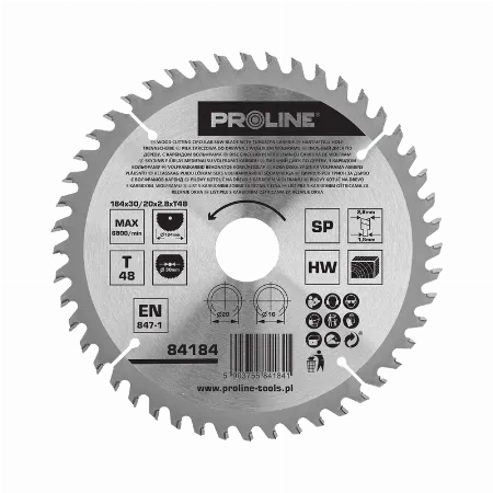 Disc circular pentru lemn cu dinti vidia 184 mm, 48 dinti