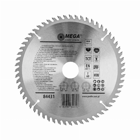 Disc circular pentru lemn MDF si laminat 200 mm 60 dinti Mega 84431