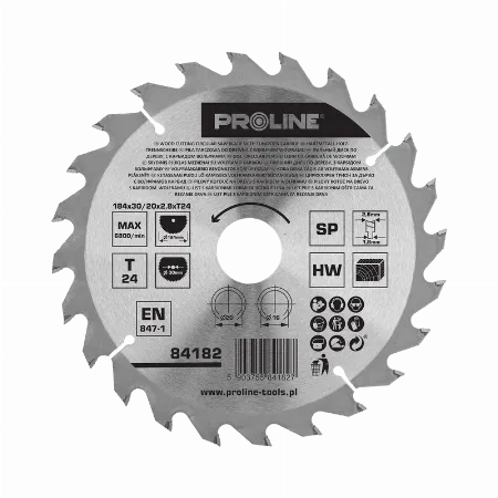 Disc circular pentru lemn cu dinti vidia Proline 84182, 184 mm, 24 dinti