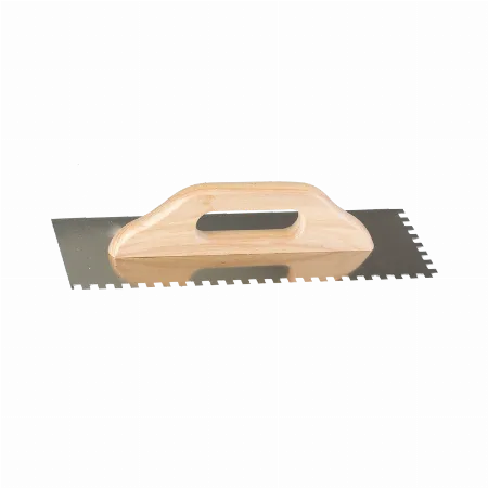 Gletuitor dintat din otel inoxidabil cu maner din lemn 380x130 mm