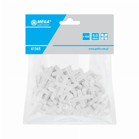 Distantiere tip cruce pentru faianta si gresie 5 mm Mega 61365, set 100 bucati
