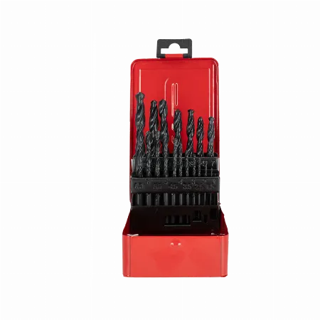 Set burghie HSS pentru metal 1-10 mm, 19 piese, cutie metalica