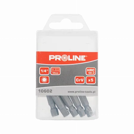 Adaptor pentru tubulare 1/4" Proline 10602, 50 mm, CrV, 5 bucati