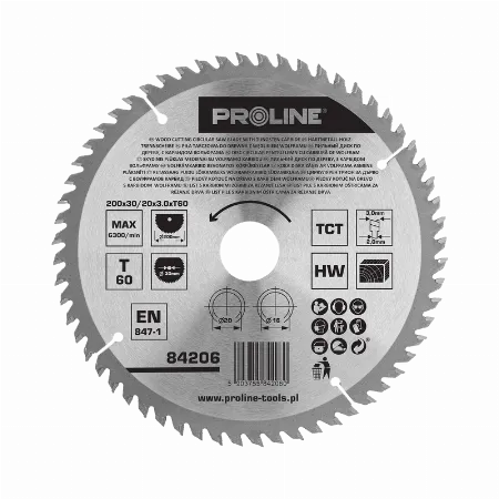 Disc circular pentru lemn cu dinti vidia 200 mm, 60 dinti