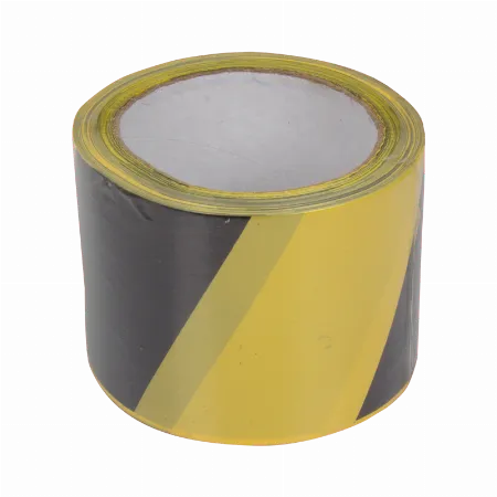 Banda avertizare bicolora negru-galben 75 mm x 100 m