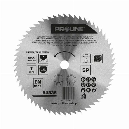 Disc circular pentru lemn Proline 84835 350 mm 60 dinti