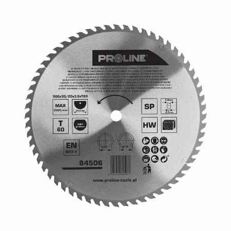 Disc circular pentru lemn 500 mm 60 dinti Proline 84506
