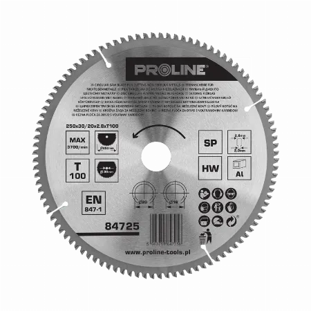 Disc Circular pentru Metal cu Dinti Vidia 250MM / 100D.