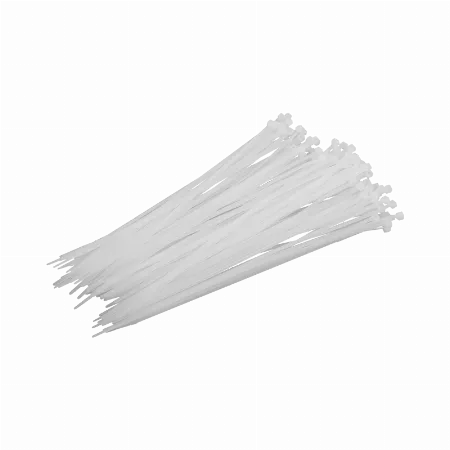 Fasete de legatura din nailon, albe, rezistente la UV, 3,6 x 300 mm, 100 bucati