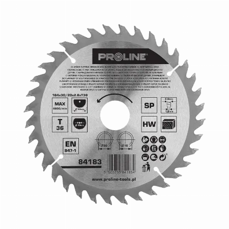 Disc circular pentru lemn cu dinti vidia 184 mm, 36 dinti
