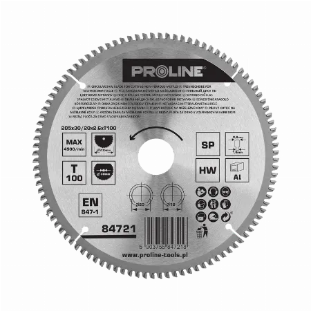 Disc circular din carbura sinterizata 205 mm Proline 84721
