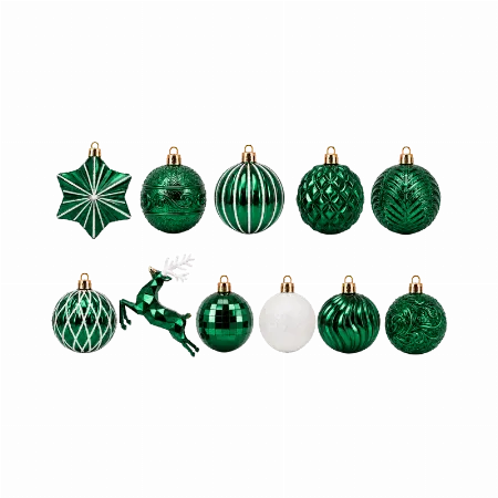 Set Ornamente de Craciun / Verde - 48P.