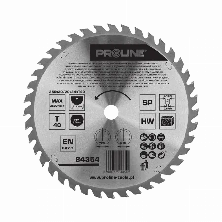 Disc circular pentru lemn cu dinti vidia 350 mm / 40 dinti