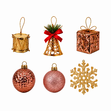 Set Ornamente de Craciun / Roz - 24P.
