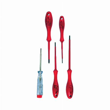 Set surubelnite electrotehnice izolate 1000 V cu tester, 5 piese, Profix 10502