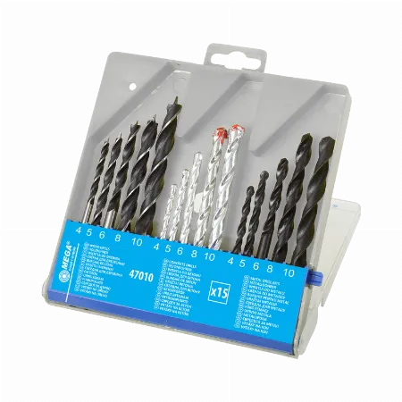 Set burghie pentru metal, beton si lemn, 15 piese Mega 47010