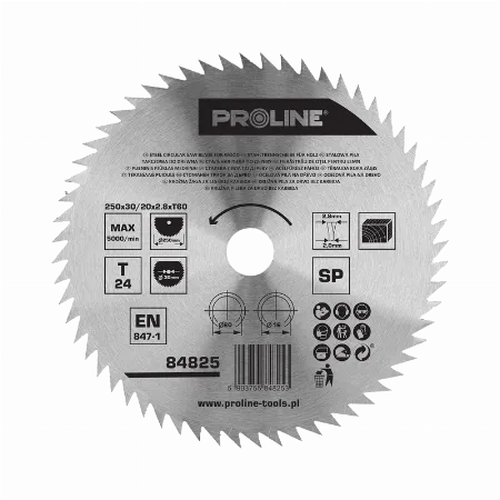 Disc circular pentru lemn Proline 84825 250 mm 60 dinti