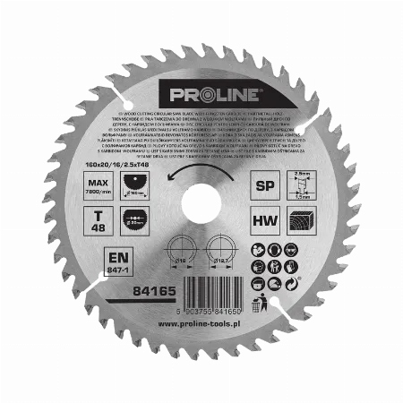 Disc circular pentru lemn cu dinti din carbura sinterizata 160 mm 48 dinti Proline 84165