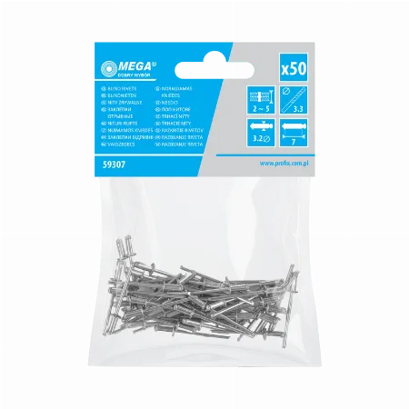Popnituri Aluminiu 3.2X7.4MM, 50/Set