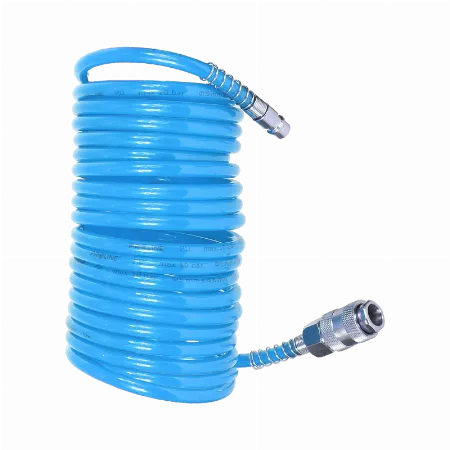 Furtun aer spiralat cu cuple rapide 8x12 mm / 5 m, PU, 10 bar