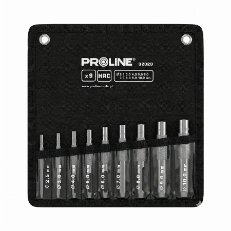 Set perforatoare pentru piele 9 elemente Proline 32020